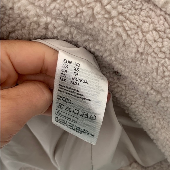 H&M Cozy‎ Cream Sherpa Jacket snap buttons size XS shacket winter baggy - Picture 5 of 11